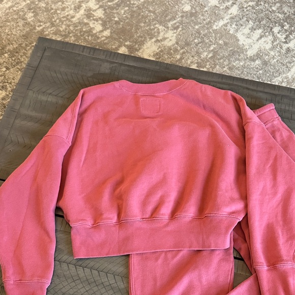 Abercrombie & Fitch Pink Womens Sweatshirt Joggers Matching Set Soft Collection - Picture 7 of 15